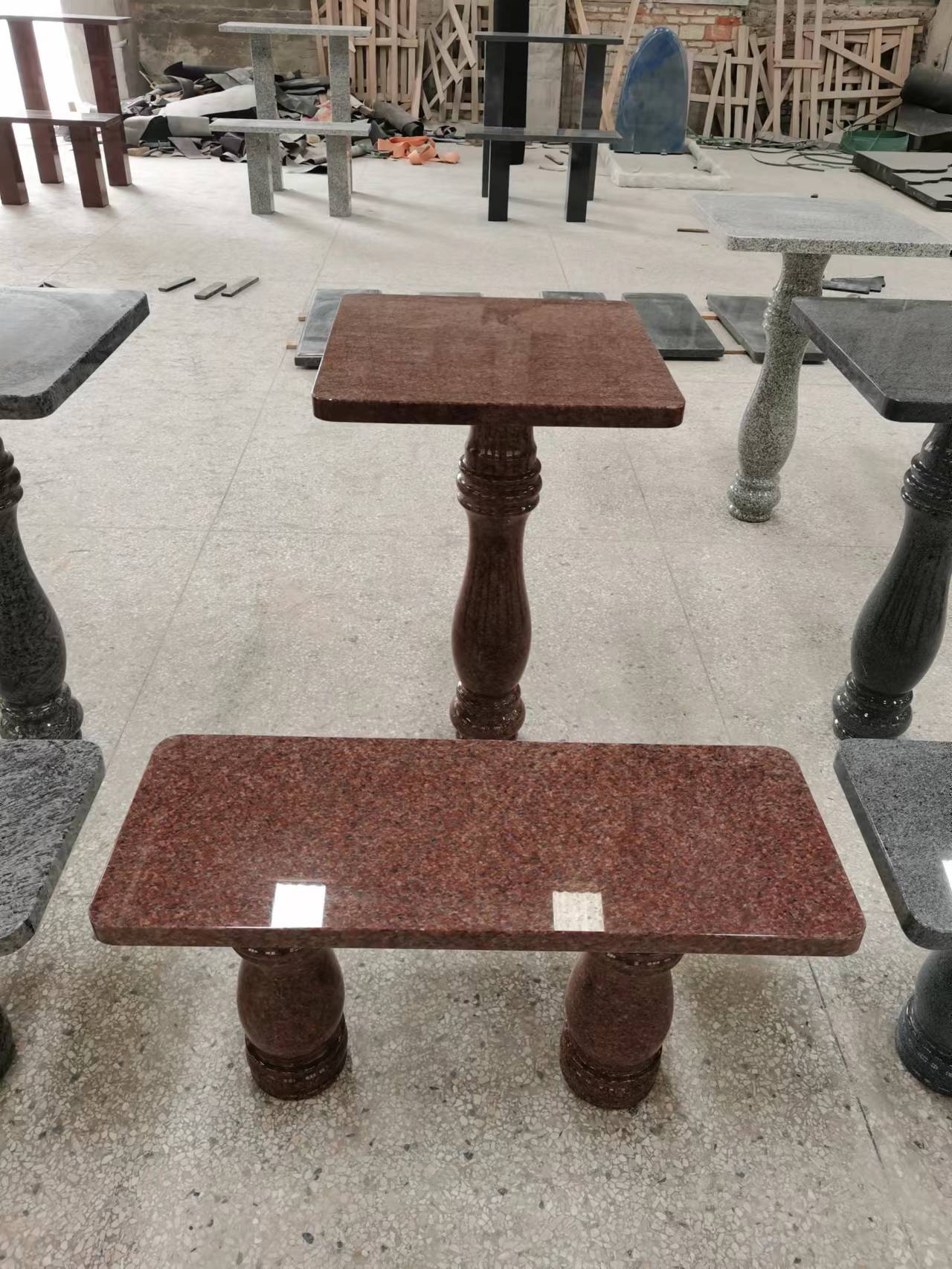 India red table and bench